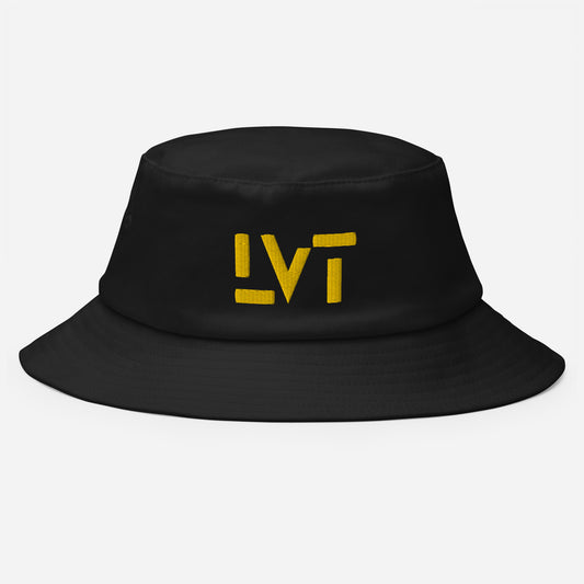 Stencil bucket hat wth LVT embroidered letter design