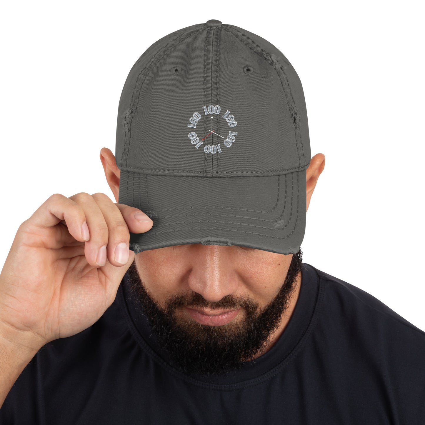 Charcoal Grey Cap With Clock