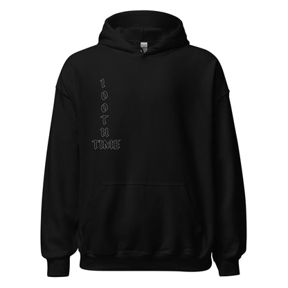 "100th Time Hoodie front view with bold '100th Time' graphic"