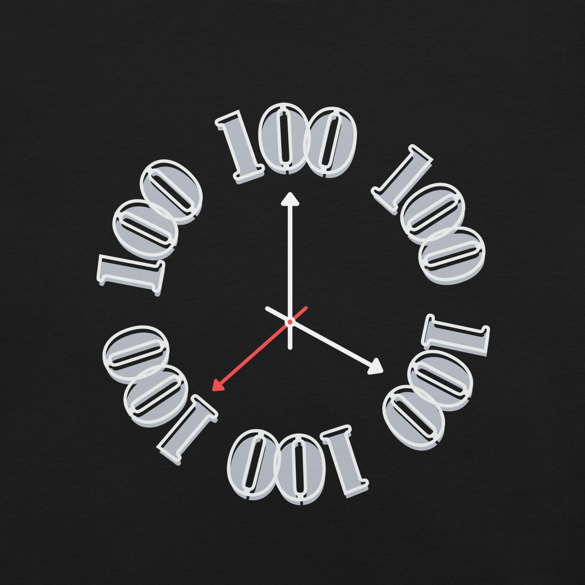 "Close-up of the intricate distressed clock design on the Vintage Clock T-Shirt