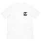 "Rise Again White T-Shirt front view with inspiring 'Though I Fall I Will Rise Again' message"